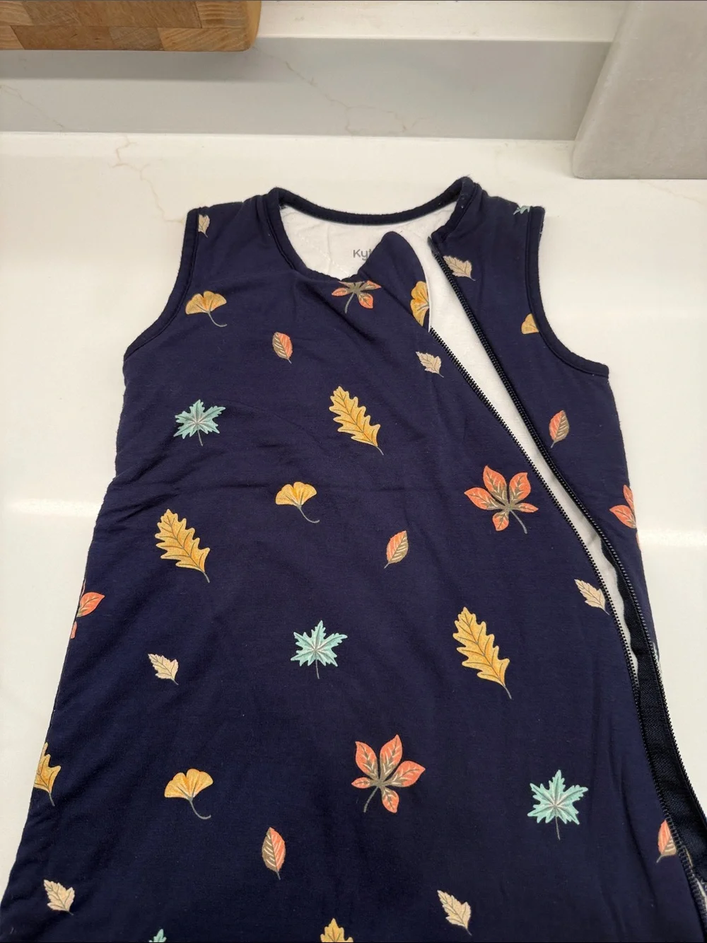 Kyte BABY Navy Sleep Sack in “Foliage” Leaf Print - M - 1.0TOG 6-18mo